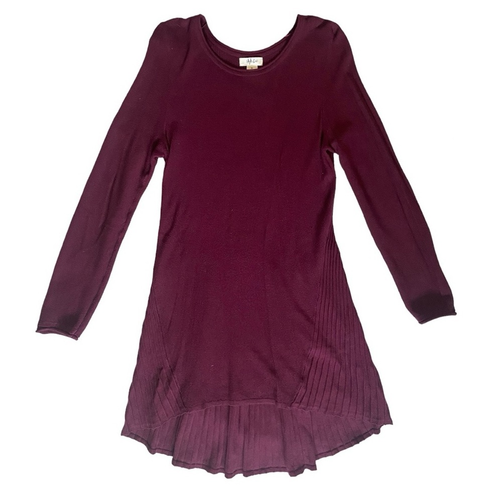 Light Weight Soft Knit TUNIC ~Wine ~Medium ~Macy's ~Hi-Lo Hem, Holiday, Romantic